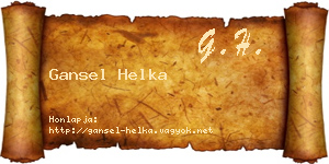Gansel Helka névjegykártya